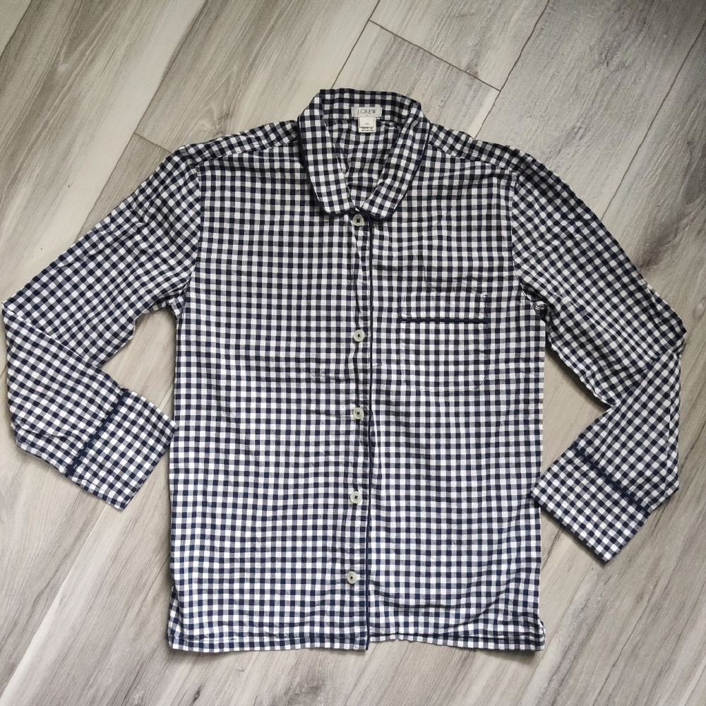 J.Crew Gingham Pajama Style Button Down
